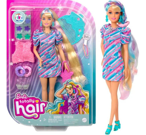 Boneca Barbie Fashion Totally Hair Estrela Acessórios Mattel